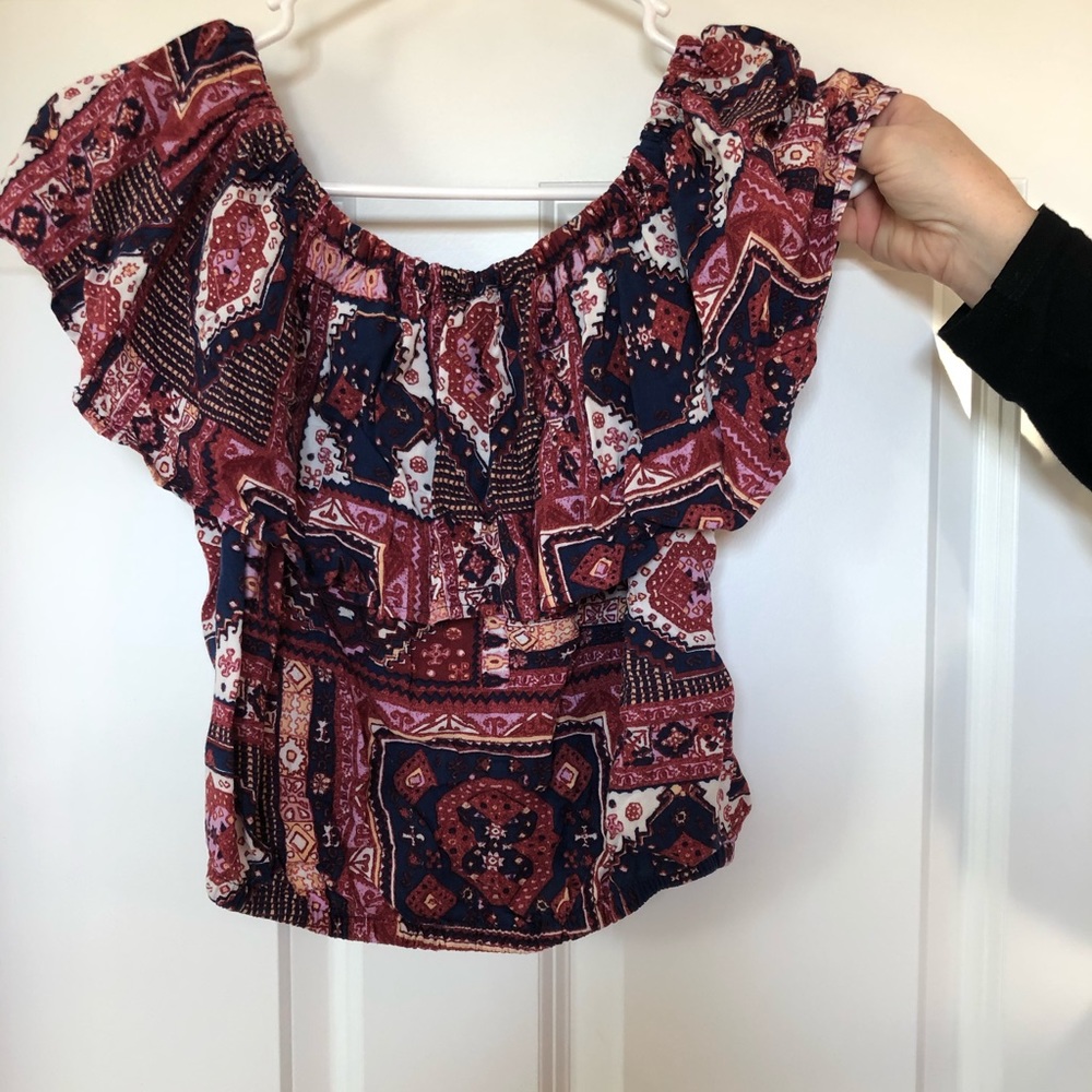 Hollister Cropped off the shoulder top.